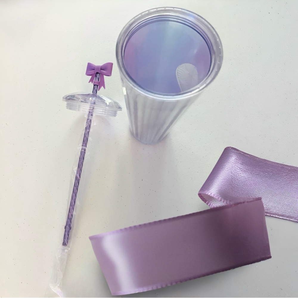 Starbucks Iridescent Tumbler with Lavender Bow - Picture 2 of 16